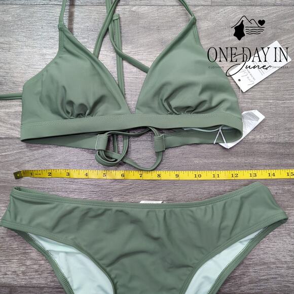 Cupshe Tie Back Triangle Bikini Swimsuit Size S - Picture 5 of 7